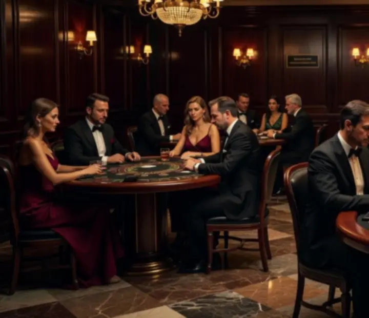 Elegáns, gyönyörűen megvilágított blackjack terem a Golden Vyra kaszinóban